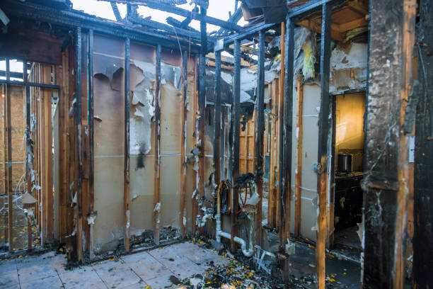 Professional Fire Damage Restoration technician working in Benton Harbor, MI